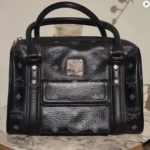 MCM Black Visetos Satchel EUC